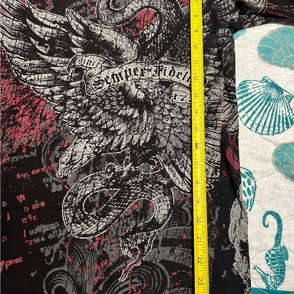 Marine Corp Gothic Black and Red Short Sleeve Tees - Picture 4 of 6